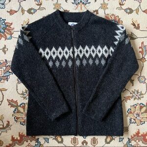 Icewear Icelandic Wool Sweater Cardigan Jacket Full Zip Up - Norwegian Fair Isle